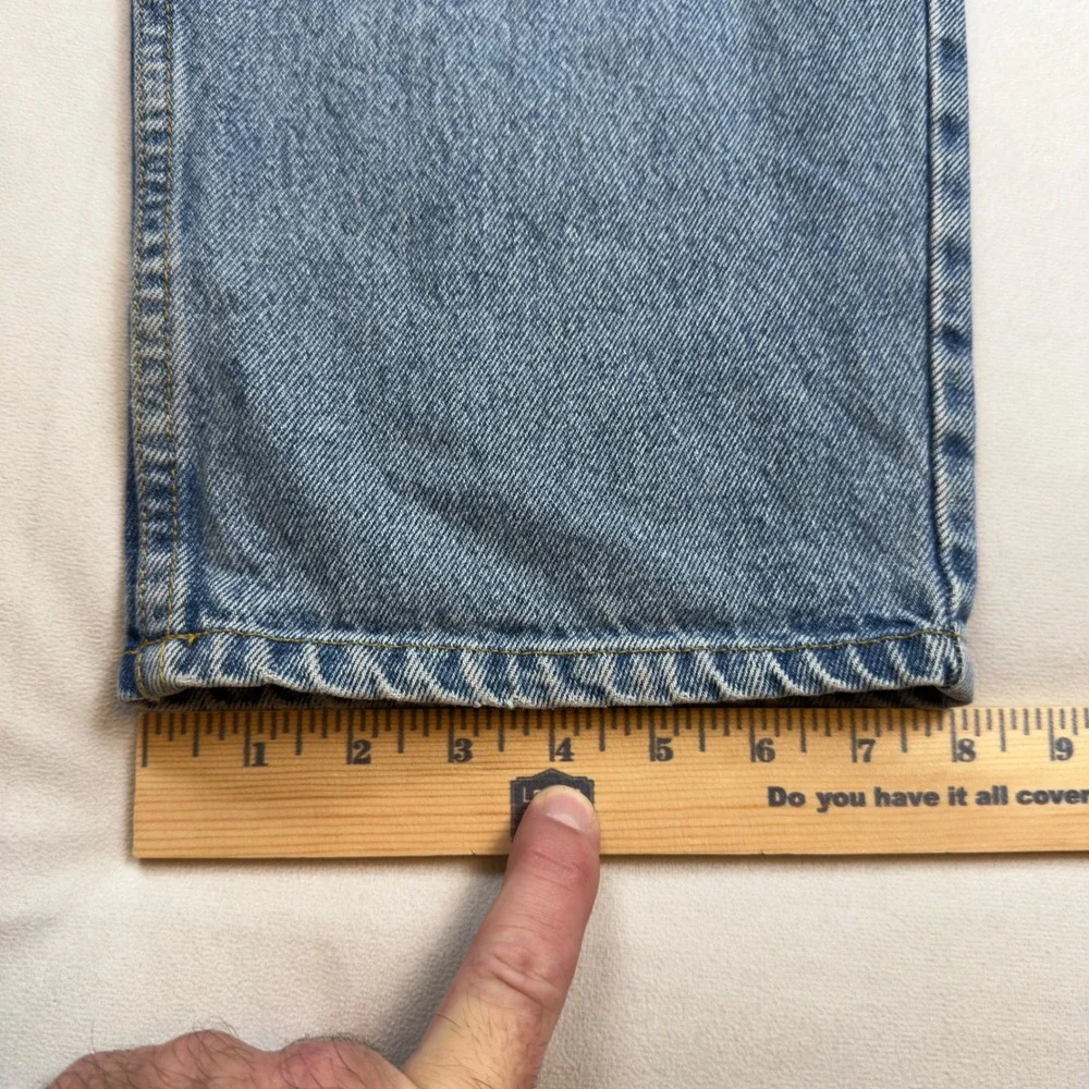 Vtg Tommy Jeans Mens Light Wash Embroidered Logo Straight Y2K 90s streetwear EUC